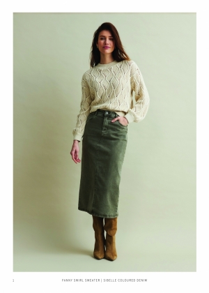 Sibelle skirt coloured denim dark khaki