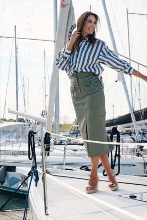 Eef oversized bloes met kraag  kaki