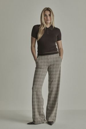 Mira (Elastic) Check Brown