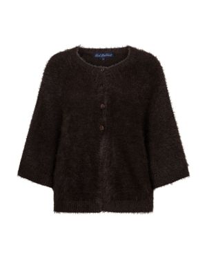 Cardigan fuzzy poncho Espresso